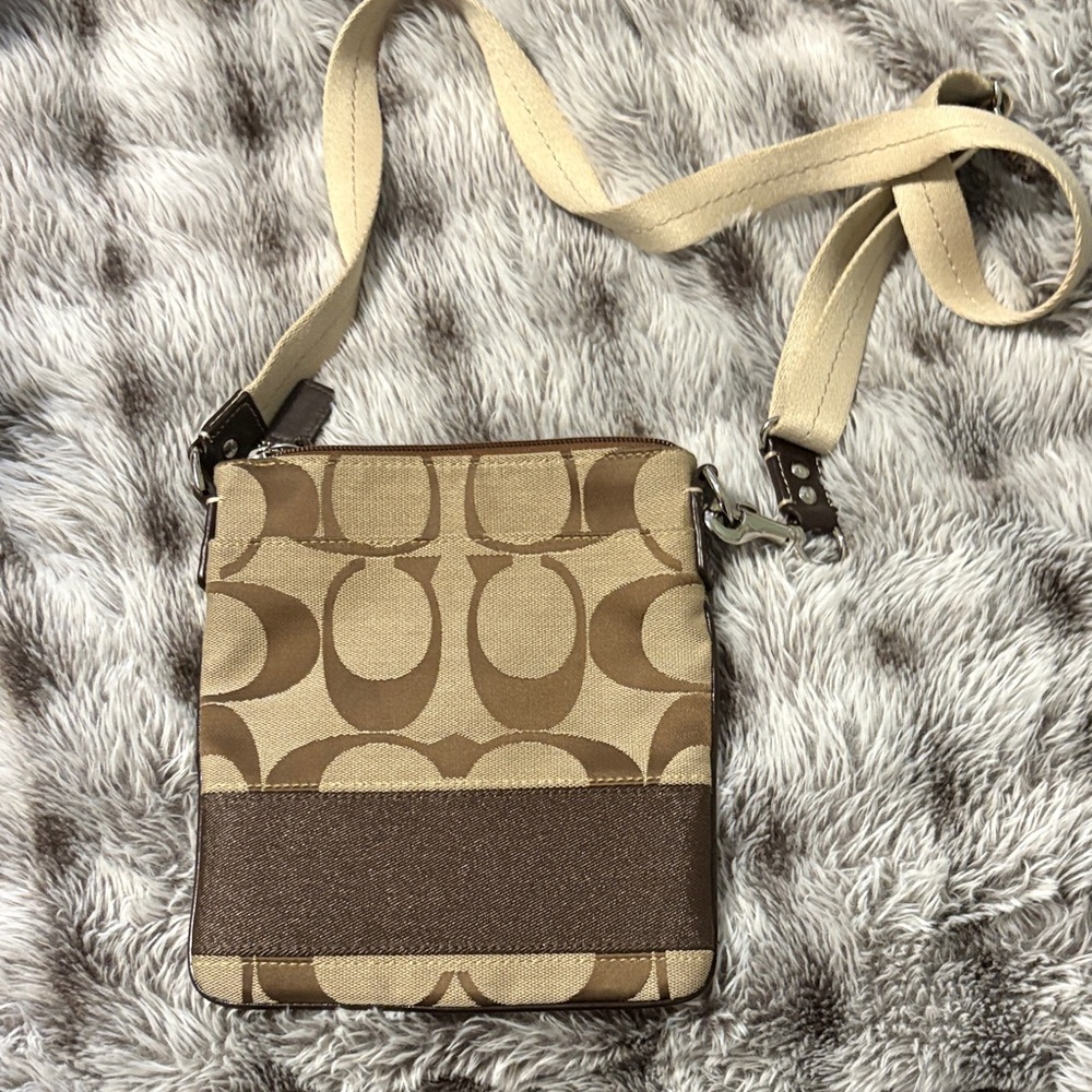 Coach Tan and Brown Crossbody Bag